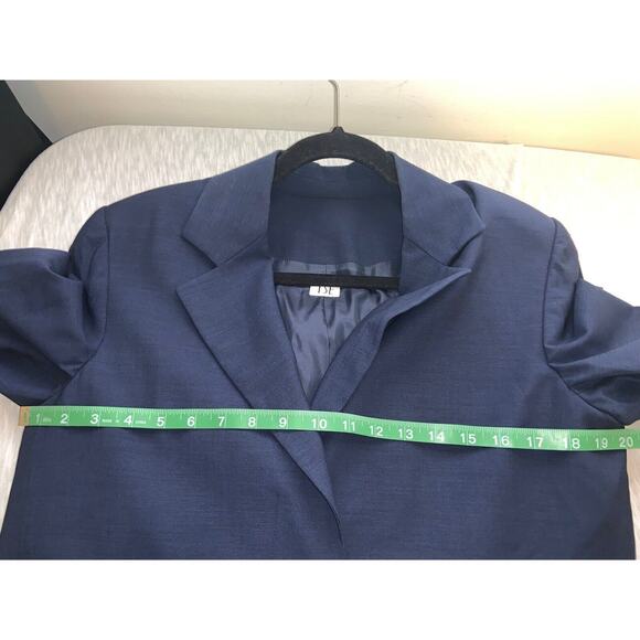 TSE Blue Wool & Mohair designer Suit Style jacket Blazer Fully Lined UK16 US12 - Picture 7 of 8